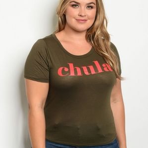New Junior's Boutique Olive green Chula graphic